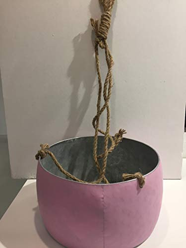 Vacchi Giuseppe Hängeampel aus Metall Rosa mit Seil 20 cm