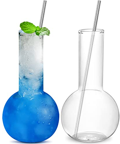 Cocktail Glass Set of 2-14oz 420ml Glass Creative Test Tube Design Cup Individuality Glass Goblet Whiskey Wine Glass Champagne Goblet for Home Party Bar