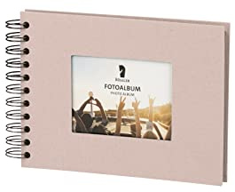 Rössler SOHO mini Fotoalbum zum Einkleben mit Passepartout| Fotoalbum schwarze Seiten | Fotoalbum zum selbstgestalten | Photo Album | Fotoalbum klein | 195x145mm | 1 Stück | Farbe: Rosa | Powder | Fotobuch mit Passepartout und schwarzen Seiten zum Einkleben und Präsentieren von Bildern