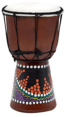 TSTS Djembe Trommel 4-Zoll-kompakte Größe Hölzerne Afrikanische Trommel Djembe Bongo Handtrommel Percussion Musikinstrument Mit Buntem Muster