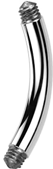 Paula & Fritz® Piercing Ersatz-Stab Titan-IUM Grade 23 Außengewinde 1,2-mm 1,6-mm Stärke Kombinierbar gebogen Barbell Gewinde Banane Bauchnabel-Piercing