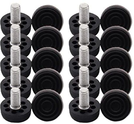 10 Stück verstellbare Möbelfüße, verstellbare Tischfuß, runde Basis, Schraubfüße für Gartenmöbel, M6/M8/M10