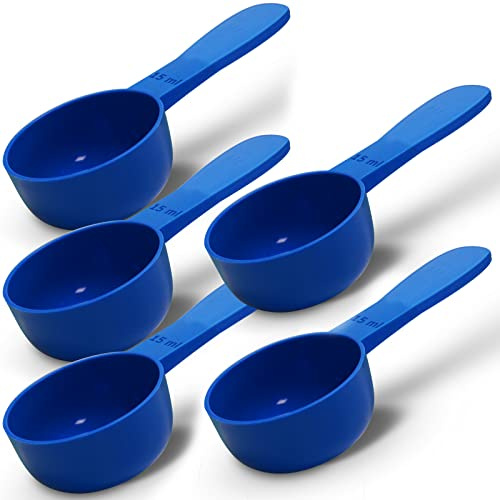 REGEN Lot de 5 cuillères doseuses réutilisables en plastique à manche court 15 ml Idéal pour les liquides, les poudres, les granulés, la maison, la cuisine, la restauration, les soins de santé, le