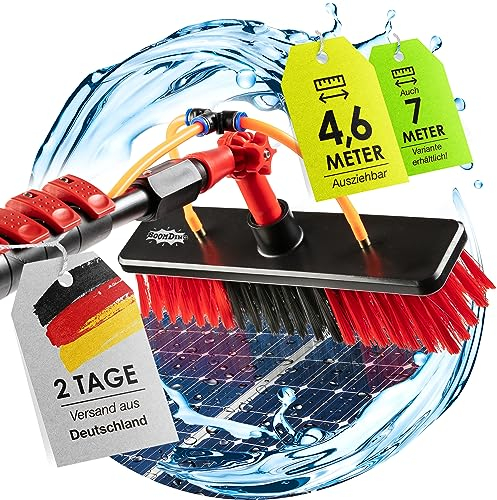 BoomDing Teleskop Waschbürste | 7 Meter aus Aluminium | Perfekt als PV Anlage Reinigung oder PV Reinigungsbürste | Auch als Wintergarten Reinigungsset oder Waschbürste mit Teleskopstiel