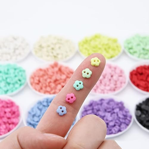 50-200 Stück 6 mm gefrostete Blumenharz-Nähknöpfe einfarbig Scrapbooking DIY Cartoon Puppe Kleidung Handwerk Kleidungsstück Zubehör-09 Rose Red,50pcs