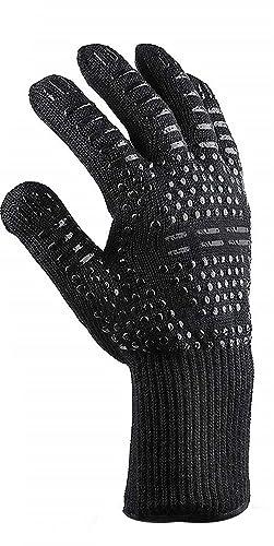 Tiardey Barbecue Gloves Oven Gloves Heat Resistant Fireproof Gloves 500°C Heat Resistant for Cooking Barbecue Baking Welding Welding