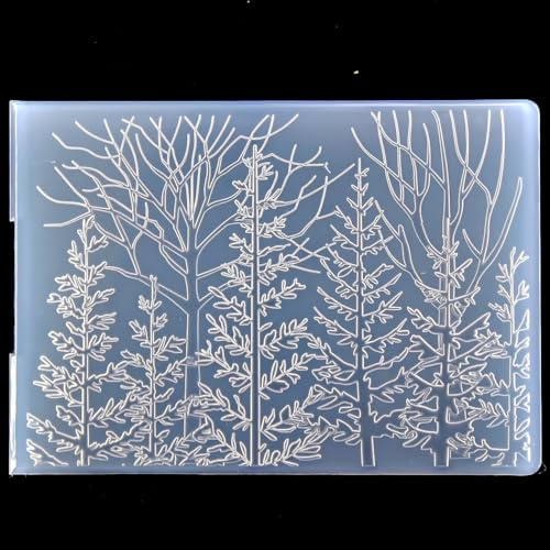 Kwan Crafts 3D-Baum-Wald-Hintergrund, Kunststoff-Prägeschablonen für Kartenherstellung, Scrapbooking und andere Papierbastelarbeiten, 3072506