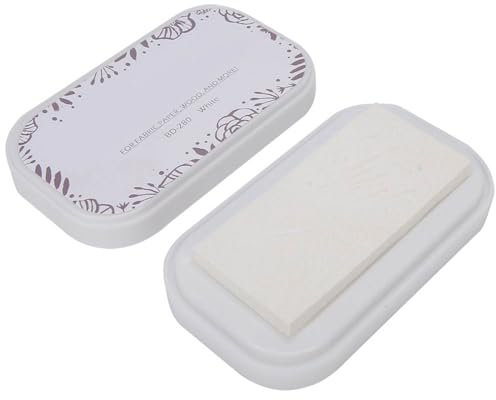 Farbiges Stempelkissen mit Klaren Mustern für DIY-Stempel, Absorbierbar für Papier, Stoff, Holz, Hell und Waschbar (BD-280 Porzellan weiß)