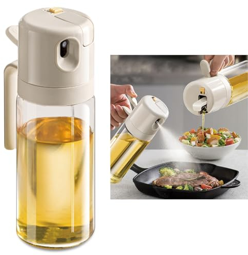 Sparkle Tmax Boquilla Pulverizador Aceite, 250ml Spray Aceite Cocina de Vidrio con Cepillo, Spray Aceite Cocina Freidora Aire,para cocinar, asar, hornear, pasta, ensaladas(Negro)