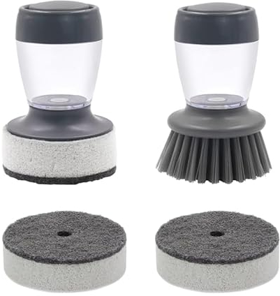 Youery 2 Pezzi Spazzola dosatrice per sapone, Spazzola per la Pulizia dei Piatti con Dispenser di Sapone, Spazzola da Cucina per la Pulizia di Piatti, Pentole, Padelle e Lavelli
