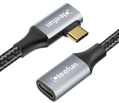 CLEEFUN USB C Verlängerung 2M, USB3.2 USB C Extension Cable Unterstützt 10 Gbps 100W und 4K@60Hz Videoübertragung mit iPhone 16/15 Pro, MacBook Pro/Air, iPad Air/Pro, XPS 15, Galaxy S24/S23, Pixel