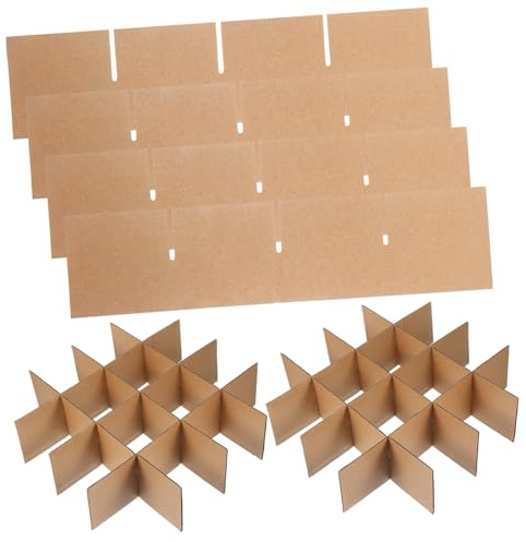 SOLUSTRE Kartonschachtel Trennwände Aus Pappe 335x335x80mm Stabiler Glasschutz Transportzubehör Für Umzugskarton