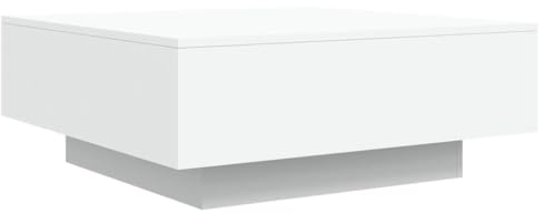 vidaXL Couchtisch mit LED-Leuchten Weiß 80x80x31 cm