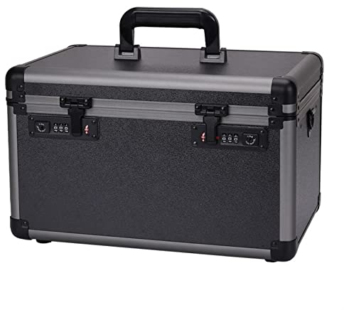 Werkzeug Kiste Tragbare Aluminium-Werkzeugkiste zur Aufbewahrung von Werkzeugen, Tragetasche, PC-Kamera-Ausrüstung, Organizer-Truhe mit abnehmbarem Schaumstoff und doppelter Passwortsperre Tool Box (