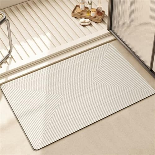 Badezimmerteppich 80x150cm Badematte Rutschfest Super Absorbierende Badvorleger Badteppich SaugfäHig Badvorleger Schnelltrocknende Stone Bath Mat, Teppich Botanical Badezimmermatte Duschvorleger