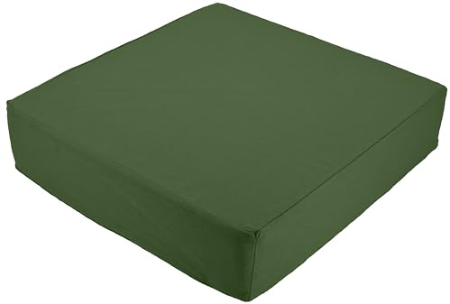 Stylelex Orthopädisches Sitzkissen Box - 100% Baumwolle 225g/m² mit Kaltschaum-Schaumstoff - Qualitatives Stuhlkissen - Feste Qualität - Waschbar (Moos/Dunkelgrün, 40x40x10cm)