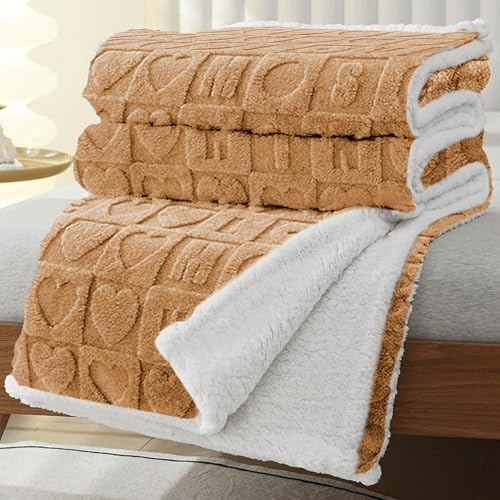 MANEMI Manta de Borrego, Doble Cara Franela y Sherpa, 100% Poliester, Suave y Caliente para Invierno, Manta Cama y Sobrecama