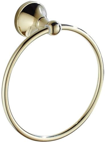 MKAK Gold Handtuchring, Wandmontierte Runde Handtuchring Badezimmer Hardware Dekoration Zubehör Haushaltsüberzug Messing Handtuchständer Bad Handtuchstange