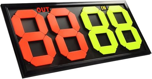 OJXIER LED-Auswechseltafel für Fußballschiedsrichter, manuelle Anzeigetafel, Anzeigetafel für Fußballspielerwechsel für Leichtathletik und Wettkämpfe bei Sportspielen