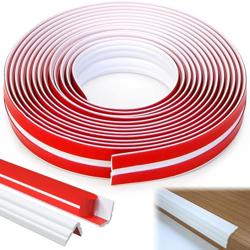 LPZMPZ Kantenschutz Zierleisten 3.3mx20mm Selbstklebend Abschlussleiste Winkelleiste Küchenarbeitsplatte Eckleiste Wand Abdeckleiste Knickwinkel Klebeleisten Weiß Pvc Leisten Selbstklebend