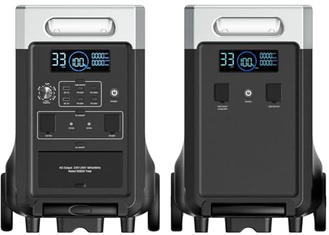 AFERIY Portable Power Station 3840Wh with P310 Expansion Battery, 7680Wh LiFePO4-Battery with 2200W AC Outlets (4000W Peak), EPS, UPS, BMS, Solar Generator for Home, Outdoor Camping, RV