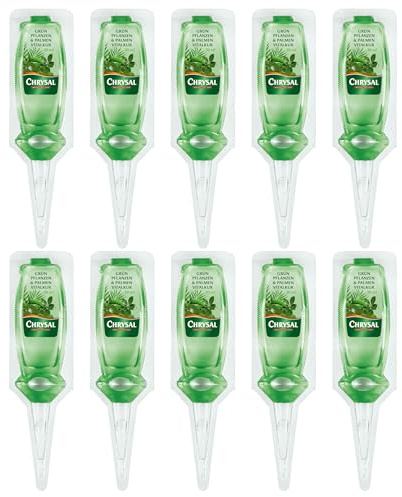 Chrysal Grünpflanzen und Palmen Vitalkur - 10x 30 ml Gebrauchsfertiger Dünger, Blister einfach in die Erde stecken