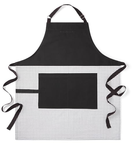 KitchenAid Gourmet Series Gridlines Big Chef Apron, Water & Stain Resistant, Matte Black, Adult-Sized 32x28