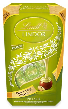 Lindt Schokolade | LINDOR Kugeln Pistazie, 375g Cornet, Geschenk