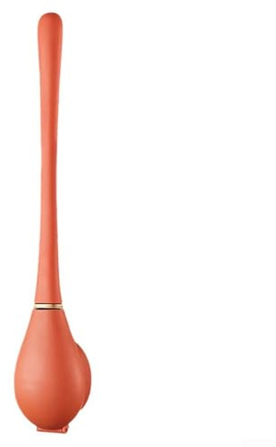 Escobilla de baño higiénica y de silicona que ahorra espacio con tecnología de limpieza avanzada (naranja)