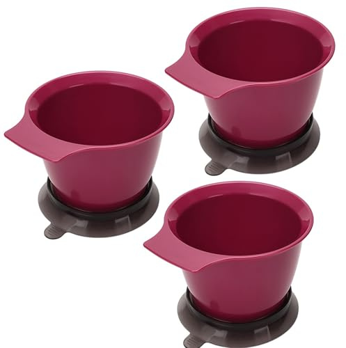 Hattba Lot de 3 bols mélangeurs professionnels pour teinture des cheveux, capacité de 500 ml, base antidérapante, échelle de mesure, bec verseur facile, bols à mélanger professionnels antidérapants