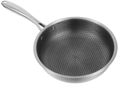 VILLCASE Petite Poêle pour Œufs en Acier Inoxydable Résistante la Déformation et Compatible Four, pour Cuisson Saine et Rapide sur Induction