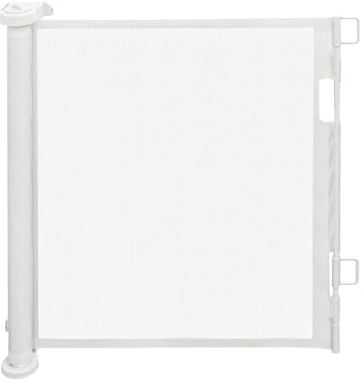 Belfoyer Treppenschutzgitter Ausziehbar 86 cm, Türschutzgitter für Babys & Hunde, Treppengitter Ohne Bohren, Ausziehbar 0–150cm, Baby Absperrgitter für Treppen & Türen, Innen/Outdoor-Weiß
