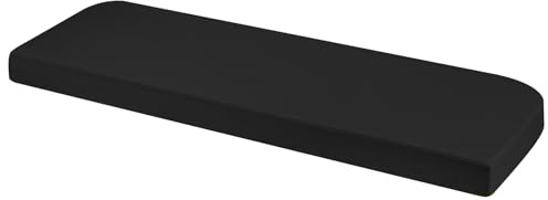 PRIMEPATIO Outdoor Garden Bench Cushion 108x45cm, Waterproof Seat Pad | 8cm Thick Chair Cushion, Soft Comfortable Seat Pad with Removable Cover, Non-Slip Base for 2 Seater Patio Furniture, Black