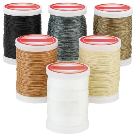 PH PandaHall 120m Filo di Cotone Cerato 6 Colori Filo per Collana, 0.5mm Fili Cerati per Braccialetti Macramè Cordoncino Cerato per Creazione Bracciale Collane Macramé Artigianato Fai Da Te