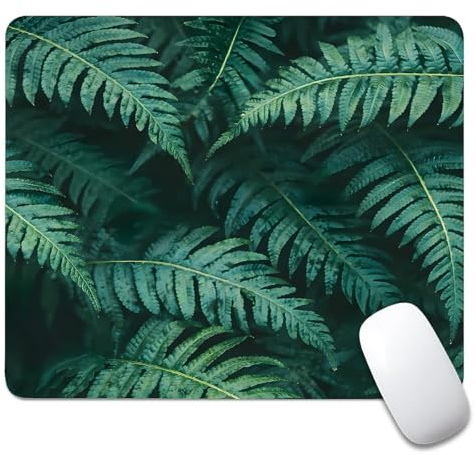 artslion Decorative Mouse Pad 24x20cm – Smooth Surface & Non-Slip Rubber Base for Office, Home & Gaming Green Leaves Patterns