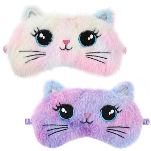 2 Stück Schlafmaske Kinder Mädchen Schlafmaske Lustig Schlafmasken | Weiche Schlafaugenmaske Augenmaske für Mädchen Jungen Reisen Schlaf