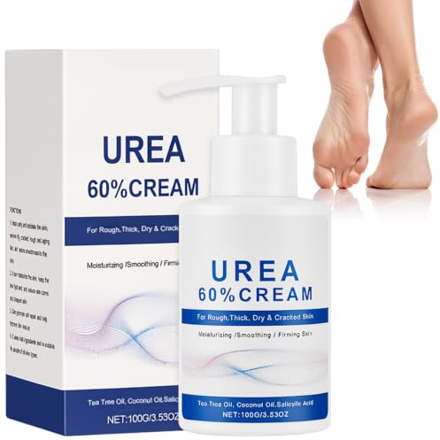 BUTBU 60 % Urea Cream, Urea fot, fotkräm, ureakräm för torr (100 g) | Förhårdnad och död hud för fötter, återfuktar, reparerar torr, sprucken, grov hud till hälarna