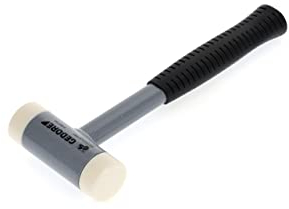 GEDORE Rückschlagfreier Schonhammer, Ø 40 mm, Stahlrohrstiel, Austauschbare Polyamid-Köpfe
