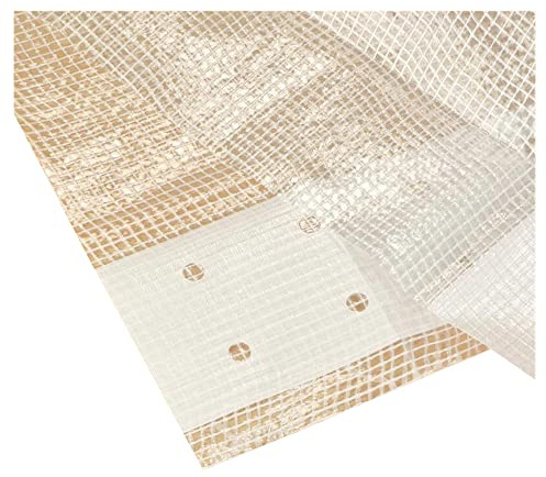 NOOR Gitter-Abdeckplane 200 g/m, 4 x 6m in weiß I Allzweckgewächshaus- und Gerüstplane für Glasschutz I UV-beständige Gitterplane