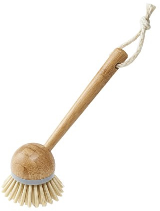 Addis Dish Brush with Natural Bamboo Finish, Classic Retro Style, Natural & Grey, Grey/Wood, 22 x 7 x 6 cm 517670