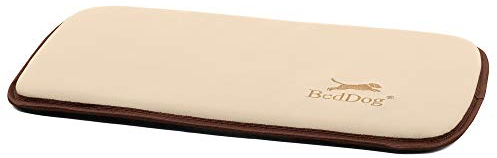 BedDog® Hundematte Polly - Komfortables Hundekissen, langlebige Haustier-Unterlage aus Kunstleder, Hundebett, S (50x30cm), Melange, beige