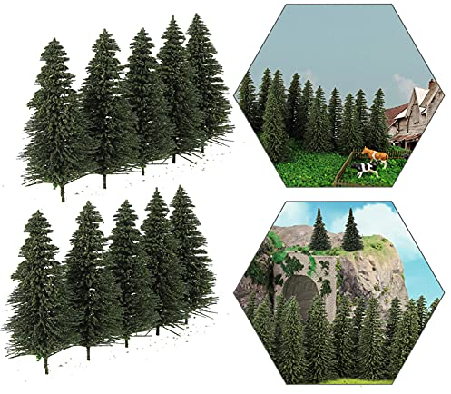 Evemodel S0808 30Stk. 8cm Tiefe grüne Kiefern vorbildliches Modelbahn Layout Dekoration Spur h0