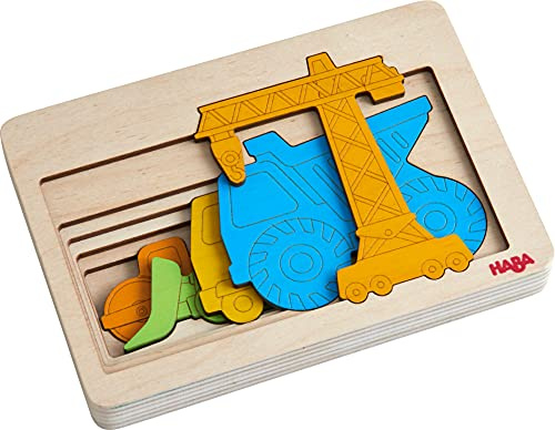 HABA Holzpuzzle Baustellenfahrzeuge (Kinderpuzzle)