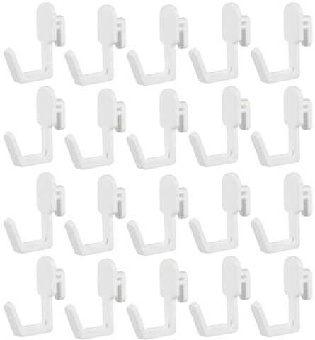 DOITOOL White Pegboard Hooks 20Pcs J Shape Hook Rack for Wall Mount Storage Organiser Ideal for Kitchen Bedroom Study Pegboard Accessories