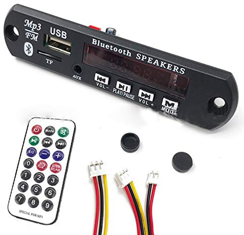 Baceyong Bluetooth Auto MP3 WMA Decoder Board Módulo USB SD FM Radio con mando a distancia, soporta tarjeta SD y AUX