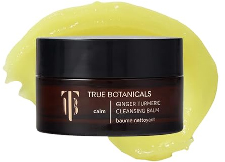 True Botanicals Ginger Turmeric Cleansing Balm | Natural Hydrating Facial Cleanser + Makeup Remover for Dry & Sensitive Skin | Nourishing Oil Cleanser with Ceramides & Antioxidants | Vegan | 3.4 fl oz