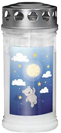 Grabkerze - Gedenkkerze Motiv Bär-Mond