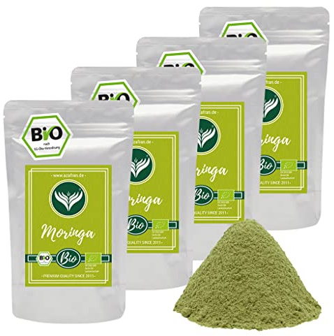 Azafran BIO Moringa Pulver ohne Zusätze / 100% Moringa Oleifera gemahlen/Moringa Pulver aus den Blättern vom indischen Wunderbaum 1kg