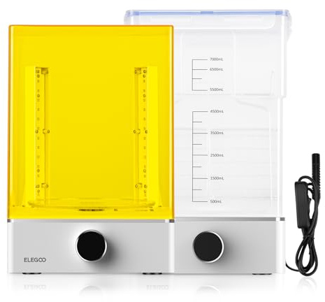 ELEGOO Mercury XS Bundle mit Separater Wasch- und Aushärtestation und handgehaltenem UV-Licht, Waschen & Aushärten Maschine für Saturn S Mars 2/3 Pro Photon S Mono LCD/DLP/SLA 3D Resin Drucker Modelle