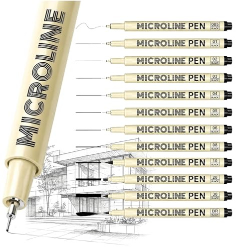 SAKEYR Fineliner Stifte, 12 Größen Micro Pen Set Schwarz (0,2-3,0 mm + Pinsel), Ultra Fine Point Art Zeichenstifte, wasserdicht & kein Ausbluten, schnell trocknende Tinte für Künstler, Skizzieren